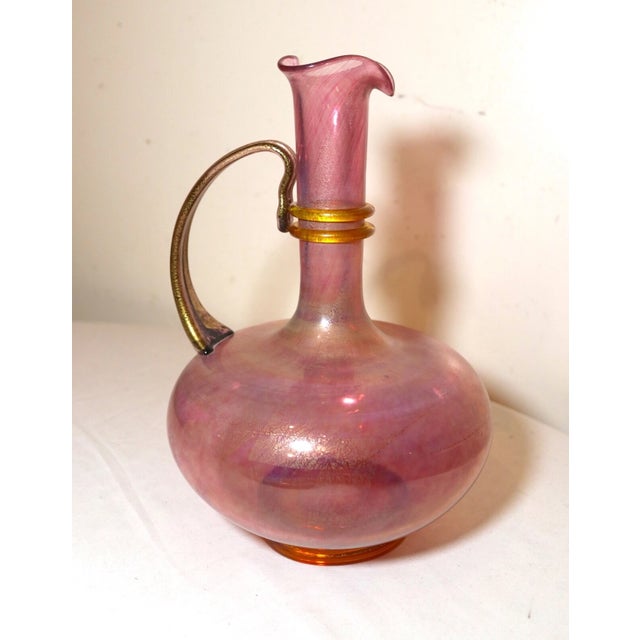 Original Hand Blown Michael J. Schunke Nine Iron Studios Art Glass Vase Ewer For Sale In New York - Image 6 of 12