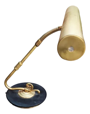 Vintage Brass Banker Lamp, 1960s