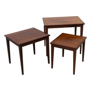 Danish Modern Rosewood Nesting Tables, 1960s, Set of 3 For Sale