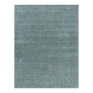 Rug & Kilim’s Modern Rug in Blue and Cream, With Stripes and Geometric Patterns For Sale