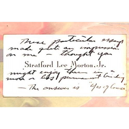 EMERSON, Ralph Waldo [538] pp. Macmillan and Co., Limited 1929 First Edition In publisher's cloth slipcase 6 7/8" x 4 7/8"...