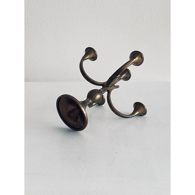 Mid-Century Modern Brass Candlesticks in Brass, Set of 2 For Sale - Image 5 of 12