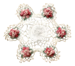 Vintage Crotchet Floral Doily