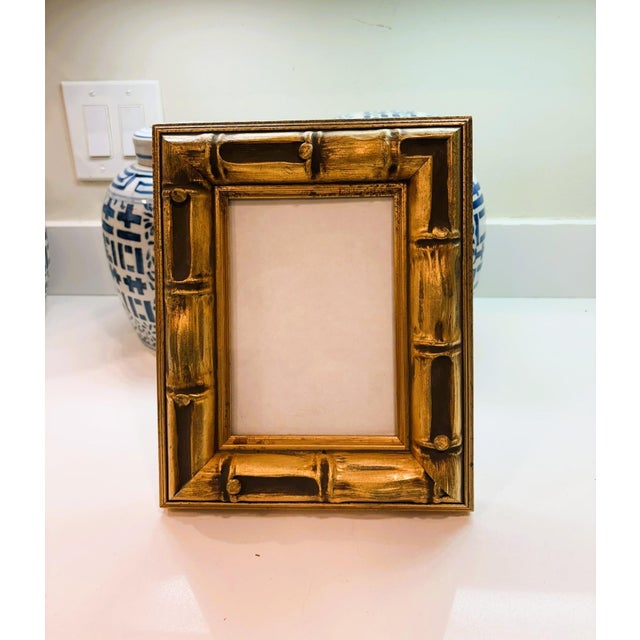 Vintage Faux Gilt Bamboo Picture Frame 5 x7 High quality faux bamboo frame with warm gilt finish and deep molding, ready...