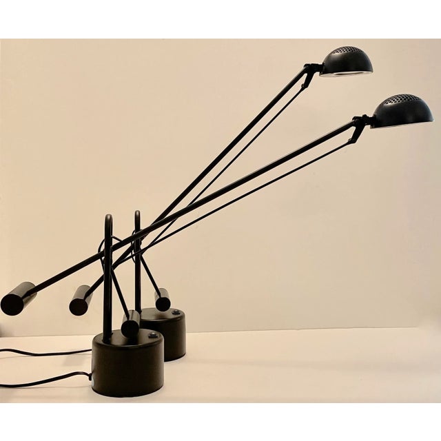 Pair Black Postmodern Table Lamps For Sale - Image 9 of 9