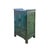 Distressed Sage Green Slim Narrow Point Edge Side Table Credenza Cabinet For Sale - Image 4 of 5