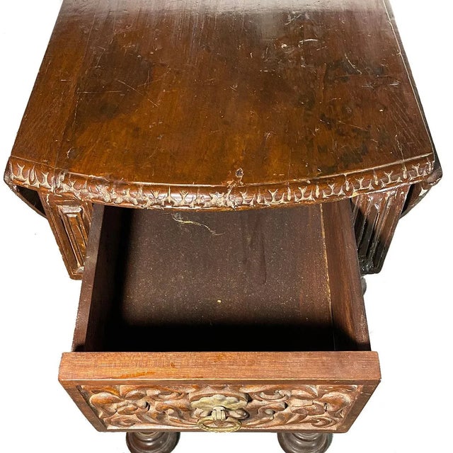 Wood Indo-Portuguese Teak Gate-Leg Table For Sale - Image 7 of 11