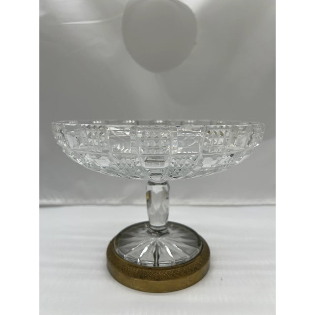 Antique French Cut Glass & Bronze Ormolu Mounted Compote For Sale - Image 4 of 8