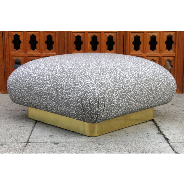 1980s Vintage Large Hollywood Regency Poufs or Ottoman For Sale - Image 5 of 12