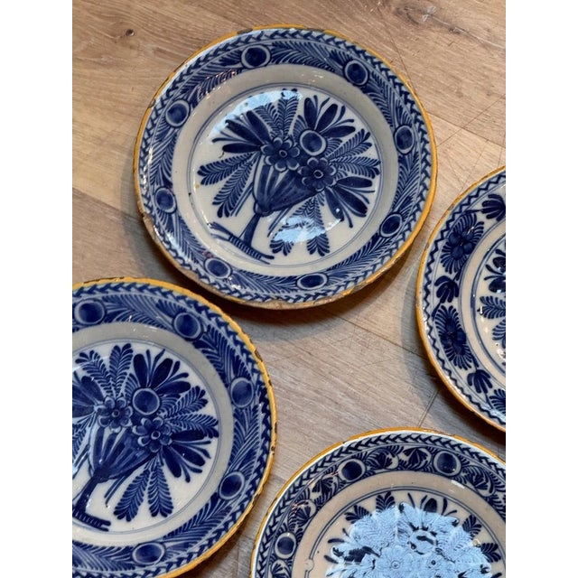 Blue Set of 12 Delft Tin-Glazed Blue and White Plates, 18th Century For Sale - Image 8 of 8