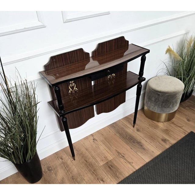 Mid-Century Modern Wood Wall Console Table, Italy, 1960s For Sale - Image 9 of 11