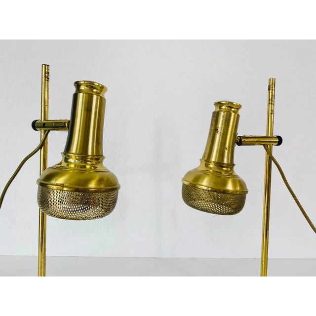 Metal 1960s Mid-Century Modern Brass Table Lamps - a Pair For Sale - Image 7 of 10