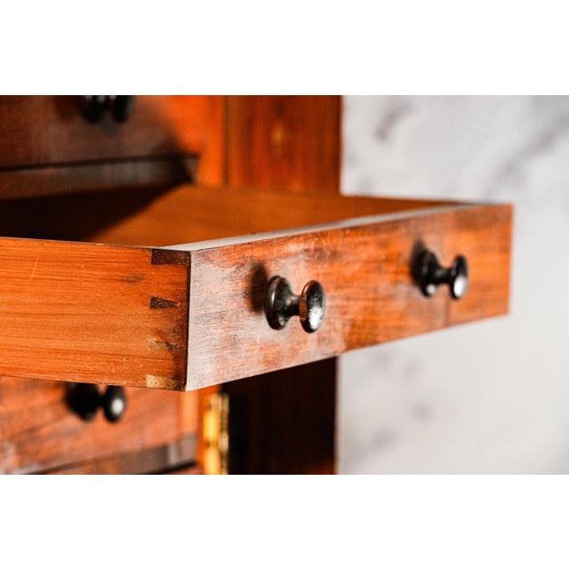 Wood Amazing Antique Wellington Cabinet 19th Century English Wooden 10 Drawer Chest Collector Storage English Home Decor For Sale - Image 7 of 17