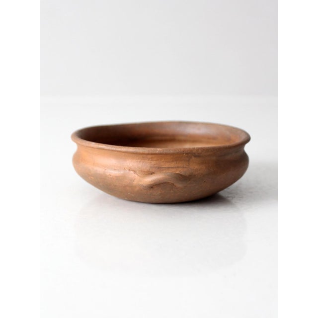 Rustic Antique Terra Cotta Folk Pottery Bowl With Handles For Sale - Image 3 of 10