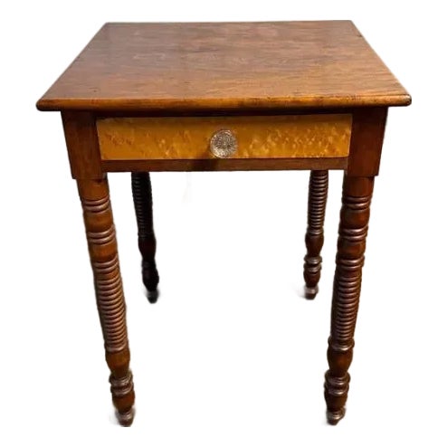 Antique Federal Style 1 Drawer Side Table For Sale