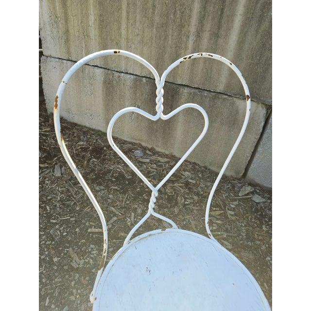 Vintage Wrought Iron Outdoor Patio Table & 4 Chairs For Sale - Image 9 of 12