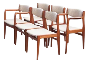 Danish Teak 60s 70s Set of 6 Benny Linden Erik Buch Attributed Teak Chairs