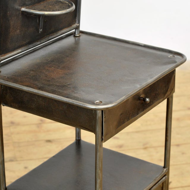Metal Vintage Iron Nightstands, 1910, Set of 2 For Sale - Image 7 of 13
