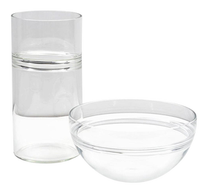 Set of Two Clear Blown Glass Incalmo Vases by Barbini Murano, 1970s