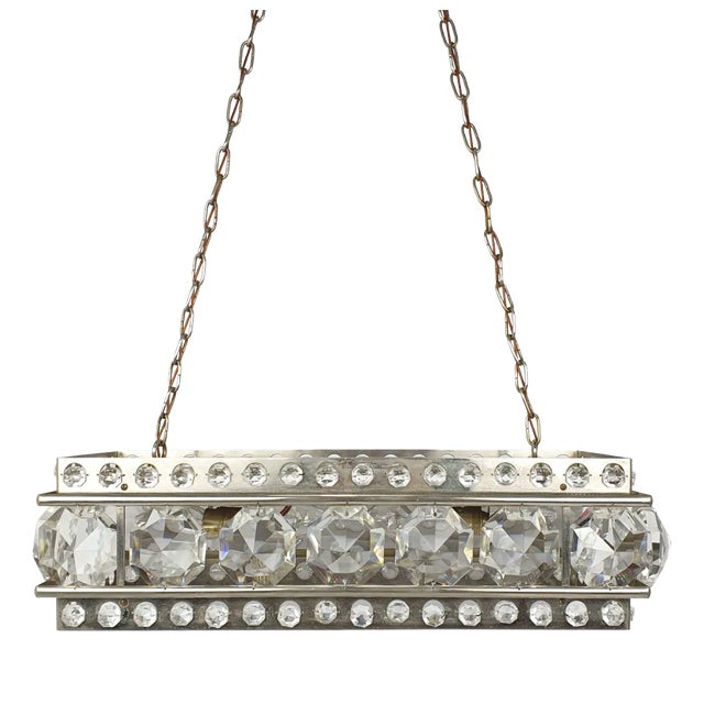 Mid-Century Swedish Crystal Glass Chandelier, 1960s For Sale