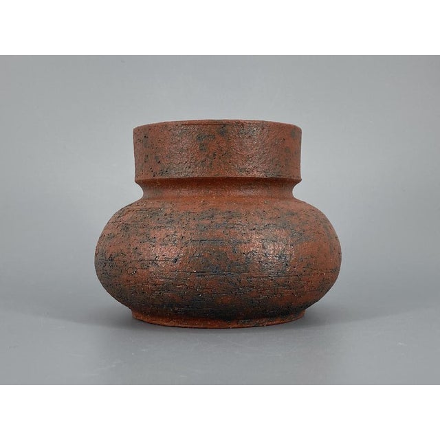 Studio Ceramic Vase in Reddish-Brown, 1960 For Sale - Image 12 of 12
