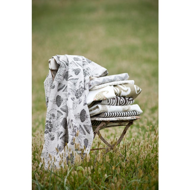 American Lauren Liess Moth Wing Fabric in Antique Beige For Sale - Image 3 of 4