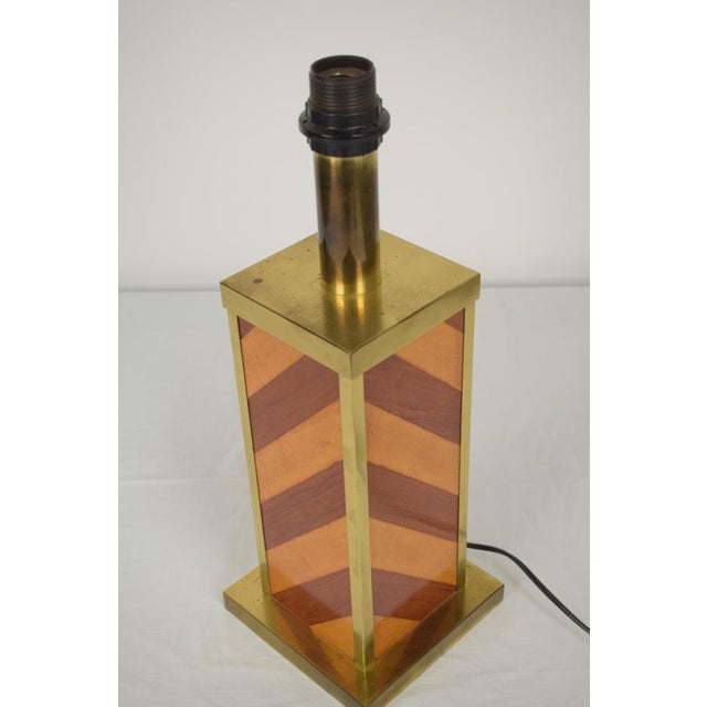 Table Lamp in Wood and Brass, Italy, 1970s For Sale - Image 11 of 14