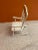 1970s Vintage White Wooden Children’s Nursery Rocking Chair With Black Etching and Music For Sale - Image 10 of 11