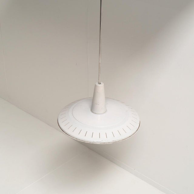 Belgian School Industrial Pendant Lamp, 1950s For Sale - Image 4 of 9