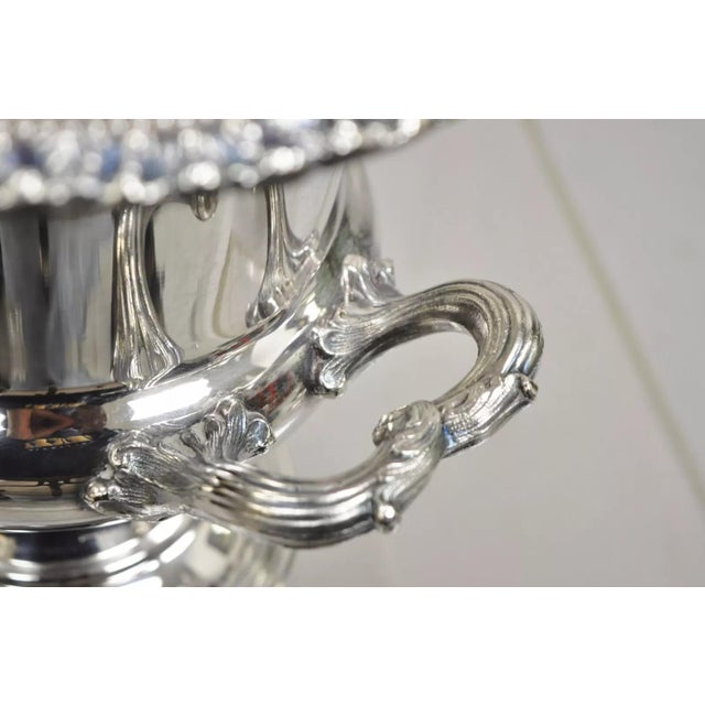 Mid 20th Century Victorian Silver Plated Twin Branch Handle Trophy Cup Champagne Ice Bucket For Sale - Image 11 of 12