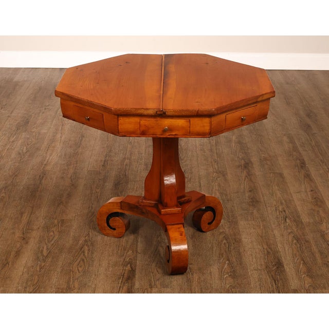 High Quality English Made Regency Style Rent Table. Features An Octagonal Top, Eight Working Drawers, And A Shaped...