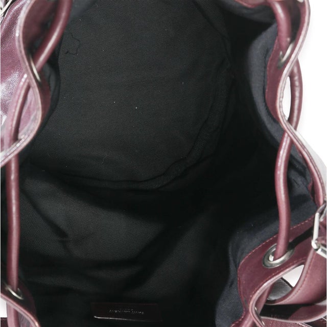 Bordeaux Smooth Calfskin Medium Rider Bucket Bag For Sale - Image 9 of 9
