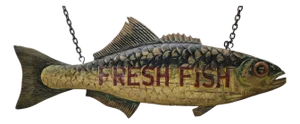 Six Foot "Fresh Fish" Trade Sign