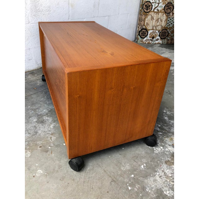 Vintage MidCentury Danish Modern Teak Tv Stand/Media on Casters Chairish