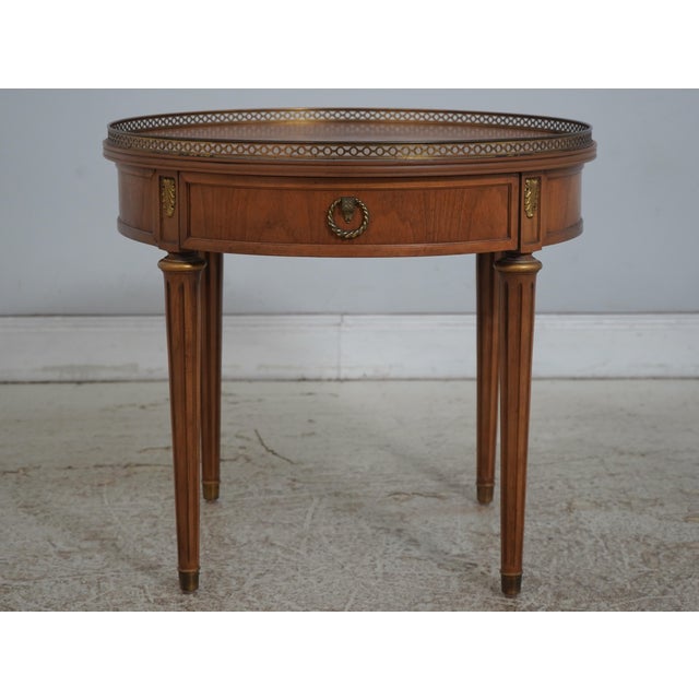 Age: c1960s Details: Brass Gallery Top Quality Construction Fluted Tapering Legs Ormolu Mounts French Style Offered @...