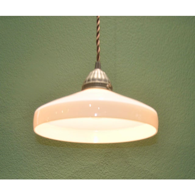 Art Deco White Opaline Lamp, 1920s For Sale - Image 4 of 12