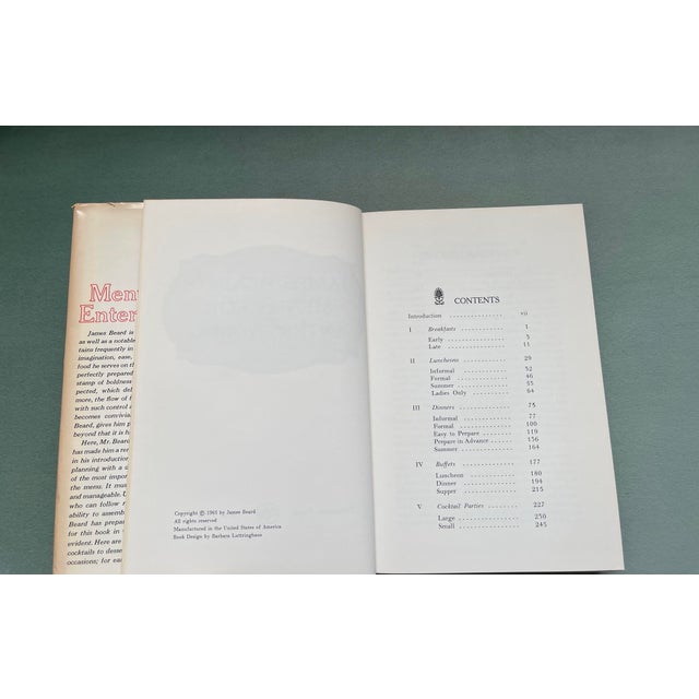 1970s 1960’s James Beard’s Menus for Entertaining Hardcover Cookbook For Sale - Image 5 of 12