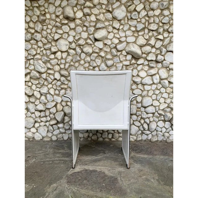 Matteo Grassi Italian White Leather Armchair by Tito Agnoli for Matteo Grassi, 1970s For Sale - Image 4 of 18