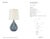 AERIN by Visual Comfort Signature Rana Large Table Lamp in Polar Blue Crackle with Linen Shade Designer: AERIN Height: 30"...