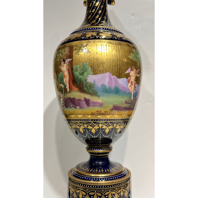 19th Century 19th Century Royal Vienna Neoclassical Porcelain Ewer on Stand For Sale - Image 5 of 12