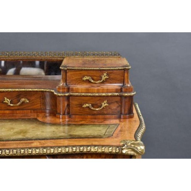Victorian Burr Walnut Writing Table, 1860s For Sale - Image 12 of 17