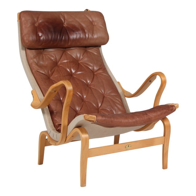 Vintage Pernilla Lounge Chair by Bruno Mathsson for Dux, 1980s For Sale