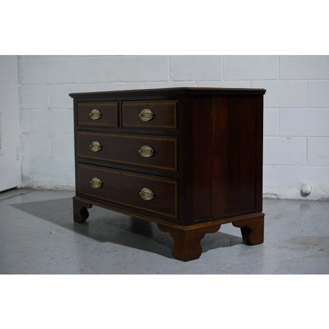 American Early 20th Century American Federal Style Inlaid Mahogany Chest For Sale - Image 3 of 13