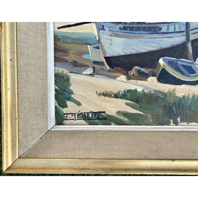 F. Meheut, Breton Boat, Oil on Hardboard For Sale - Image 7 of 13