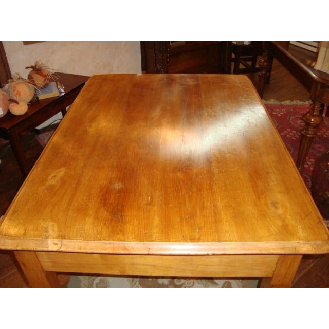 French Provincial French Farm Table or Table Desk With One Drawer, Fruitwood, Circa 1850, W 43in. For Sale - Image 3 of 4