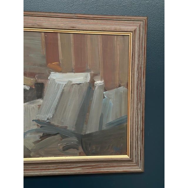 Gösta Stawåsen, Vase and Books, 1950s, Oil on Canvas, Framed For Sale - Image 5 of 13