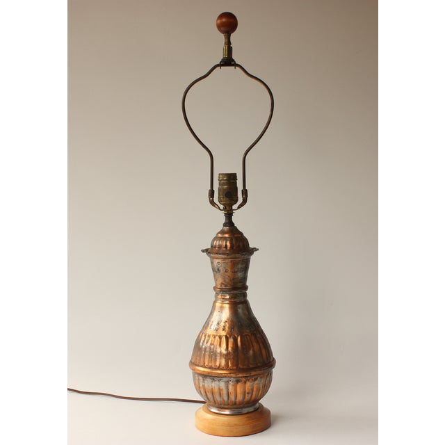 Egyptian Tinned Copper Table Lamp Chairish