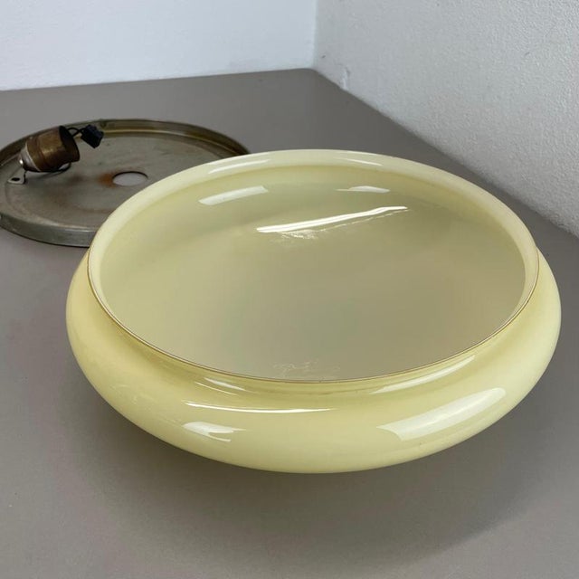 Large Modernist Art Deco Metal Plafoniere Flush Mount, France, 1920s For Sale - Image 18 of 18