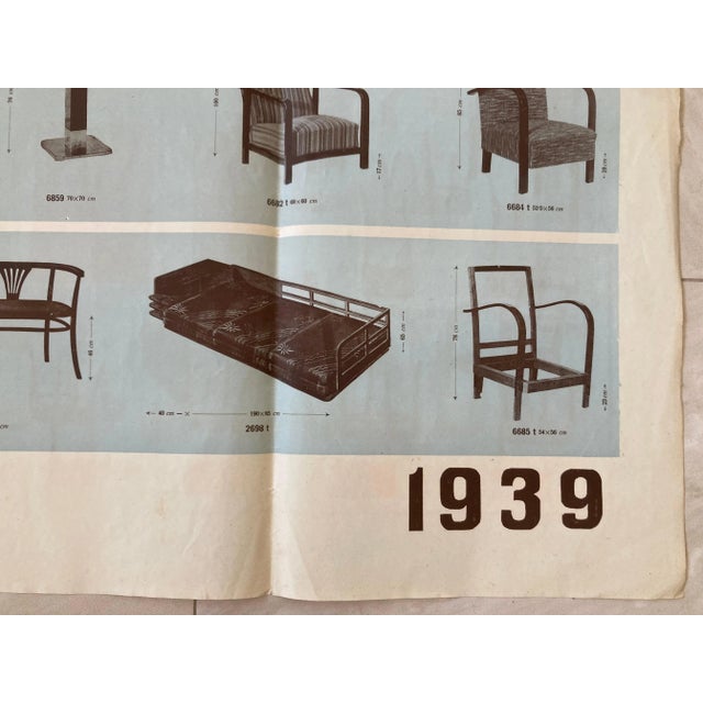 XXL Vintage Czechoslovakian Art Deco Tatra Furniture Poster, 1920s For Sale - Image 3 of 5