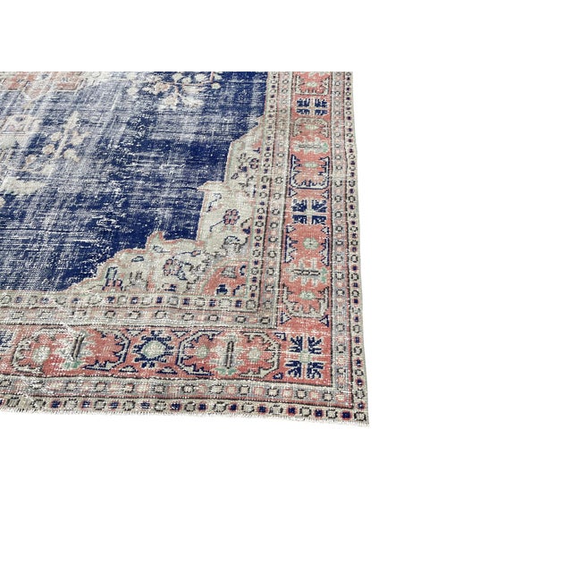 Blue Turkish Handmade Blue Rug, 1970s For Sale - Image 8 of 9